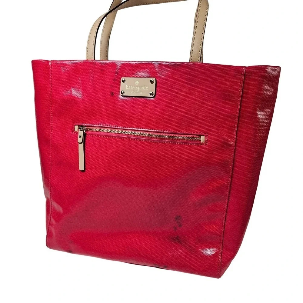 Kate Spade Fulton Street‎ Kerryn Tote Coated Fabric Hot Pink Bag Shopper Purse